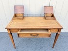 67969 Vintage Wood Writing Desk With Brass Gallery And Hidden Compartments