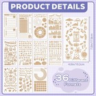 36 Pcs Planner Stencils  4x7 Inch Journal Stencils 4 0 X 7 0 Inches  White