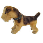 Vintage Steiff Airedale Terrier Mohair Dog 9  Long Plush Black Collar No Tag