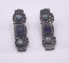 Matilde Poulat  matl  Sterling Silver Turquoise Amethyst Mexico Earrings