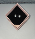 925 Sterling Silver Oval Cz Stud Earrings Clear Cubic Zirconia Solitaire Womens