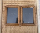 Vintage Hinged Dual Solid Oak Wood Picture Frame Taiwan Mid Century
