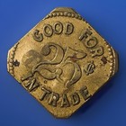 1870s-1900s W n  P m  Butts Token Good For 25 Cents In Trade Brass Diamond Shape