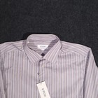 Eton Signature Twill Shirt Mens 42-16 5 Blue Striped Long Sleeve Flip Cuff
