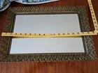 Vintage Vanity dresser Perfume Mirrorred Tray 19  X 13  Brass Filigree 
