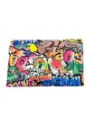 Ipsy Graffiti Print Makeup Bag With Purple Zipper Multicolor Lightweight Artsy