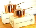 Nib Unused Paul Revere Ware Usa Solid Copper Pot 1 2 Qt Set Sauce Pans Signature