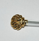 Glass Drink Stirrers Swizzle Sticks Gold Shell Tops Set Of 8 Barware