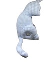 Cat Pillow Handcrafted Stuffed Baby Blue Gingham Bow Button Kitten  Nursery 13 