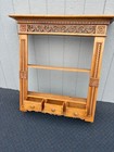 67550  Hand-carved Wood Wall Shelf With Drawers  Ornate Vintage Style