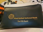 Vintage First United National Bank The Fun Bank  Black Deposit Money Bag New