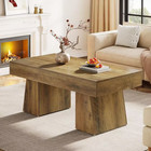 Kerlin 47 In  Brown Rectangle Engineered Wood Coffee Table With Thick Base