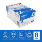 Staples Multiuse Copy Paper 8 5 X 11 20 Lb 94 Bright 8 Ream 4000 Sheets
