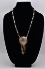 Vintage Brutalist Pendant Necklace Chunky Copper Silver Brass Metal 70s Bin2