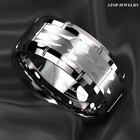 Silver Brushed Hammered Tungsten Carbide Ring For Men Wedding Band Atop Jewelry