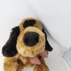 Dan Dee Brown Spot Gingham Bow Puppy Dog Plush Soft Toy Stuffed Animal 16 