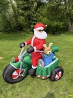 Gemmy Airblown Christmas Inflatable Animated Santa Motorcycle With Reindeer