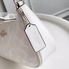 New C oach White Ca548 Teri Shoulder Bag In Leather Coated Canvas Glacier 01