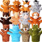  12 Pieces Hand Puppet Zoo Animal Plush Puppets Cute Animal Plush Pretend 
