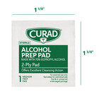 Curad Alcohol Prep Pads Swabs Wipes - 4box 400 Counts Isopropyl Wipes Thick Pad