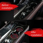 Car Cup Coasters 2pcs 2 75in Anti Slip Universal Cup Holder Insert Red For Auto