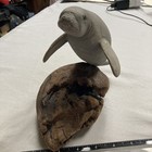 Vintage Manatee Sculpture On Burl Wood Artist Signed R  Beckland 1996 Figurine