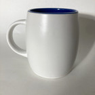 Microsoft Windows Matte Incised White On White Mug Blue Interior Heavy 14 Oz 