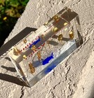 Philco Transistors  Lucite Paperweight With 5 Transistors  Excellent Condition