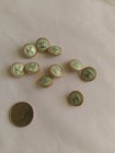 Light Bllot Of Ten  16mm  Designer Cc Vintage Button Gold Tone Chanel 10 Buttons