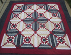Vintage Quilted Patchwork Americana-style Star Quilt Hand Sewn 82  X 80 