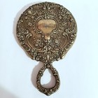 Antique Sterling Silver Repousse Brush   Mirror Vanity Set Engraved Victorian