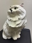 Vintage Ceramic Kitty Cat 13 Tall Figurine By Rm 1979 Rare Must Have Kitsch Cute