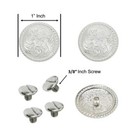 4 Pack Western Bright Silver Engraved Concho With Chicago Screw