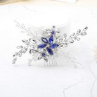 Olbye Wedding Hair Comb Blue Rhinestone Bridal Hair Accessories For Bride And   