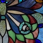 River Of Goods Stained Glass Window Panel Butterfly Handcrafted Multi-colored