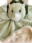 Linzy Baby Security Blanket Lovey With Rattle  green Dinosaur 