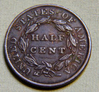 1835 Classic Head United States Half Cent - Us 1 2c Copper Penny Coin Lot 1152