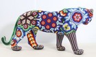 Vibrant Huichol Jaguar Beaded Sculpture - Authentic Mexican Folk Art - Beautiful