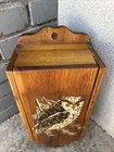 Handmade Wood Box With Great Horned Owl Painting 2 Compartments Inside Wall Art