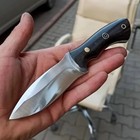 1075 Carbon Steel Hunting Knife 4 5  Full Tang Micarta Handle Fixed Blade Sheath