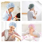 Shower Cap  3 Pcs Waterproof Reusable Shower Caps Bath Hair Hat
