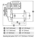 Warn 106175 Winch M8274-s 10000 Pound 150  3 8 Synthetic 6hp Motor