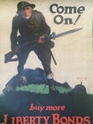 Rare Wwi Doughboy Buy More Liberty Bonds 1918 Poster By Walter Whitehead 30x20
