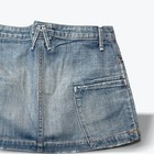 Y2k Hand Sanded Denim Micro Mini Skirt Low Rise 27 Inch Waist Usa Made Fader  05