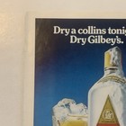 1975 Gilbeys London Dry Gin Print Ad Dry A Collins Tonight Vtg 1970s Ice Glass