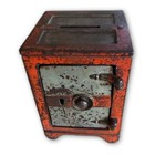 Antique Painted Cast Iron Floor Safe