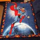 The Legendary Superman Large 3 Layer Fleece Blanket With Reinforced Binding