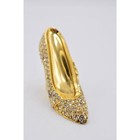 Estee Lauder Empty Compact Solid Perfume Enamel Gold Rhinestone Crystal Heel