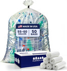 Trash Bags  Heavy-duty 55-60 Gallon Can Liners  38 x58   1 5 Mil  In Clear -    