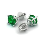 1ct Solitaire Studs - Luxury Earrings - Solid White Gold   With Screw Back